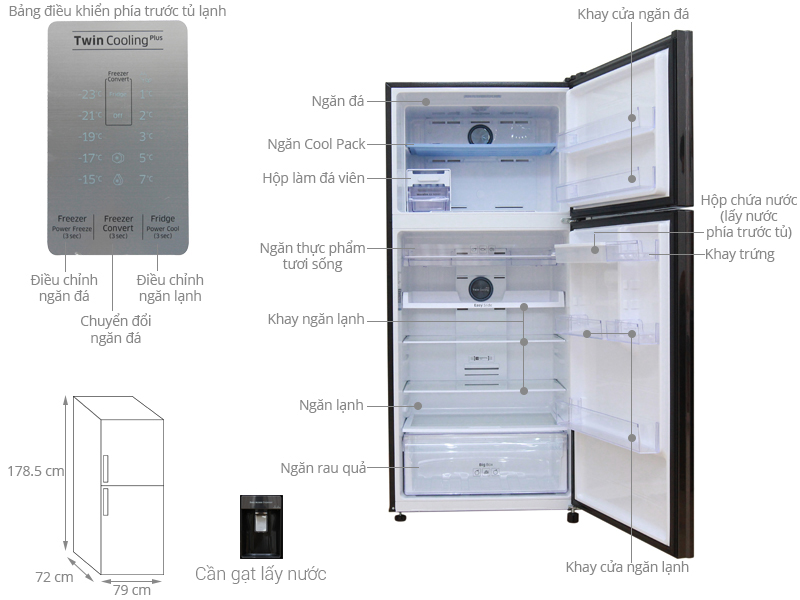 Thông số kỹ thuật Tủ lạnh Samsung Inverter 502 lít RT50K6631BS/SV