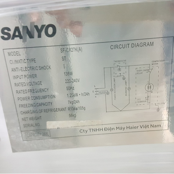 Tủ đông Sanyo SF-CR27K
