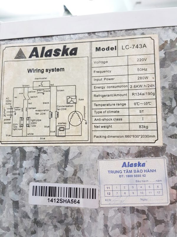 Tủ mát Alaska LC743A