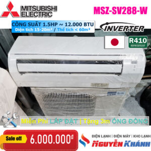 Máy lạnh Mitsubishi Inverter MSZ-SV288-W | Điện Lạnh Nguyễn Khánh