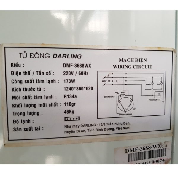 Tủ đông Darling DMF-3688-WX 350 lít
