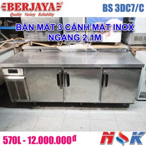 Bàn mát 3 cánh inox Berjaya 2m1 BS 3DC7/C