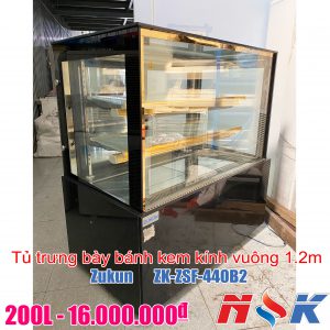 Tủ trưng bày bánh kem kính vuông Zukun ZSF-440B2