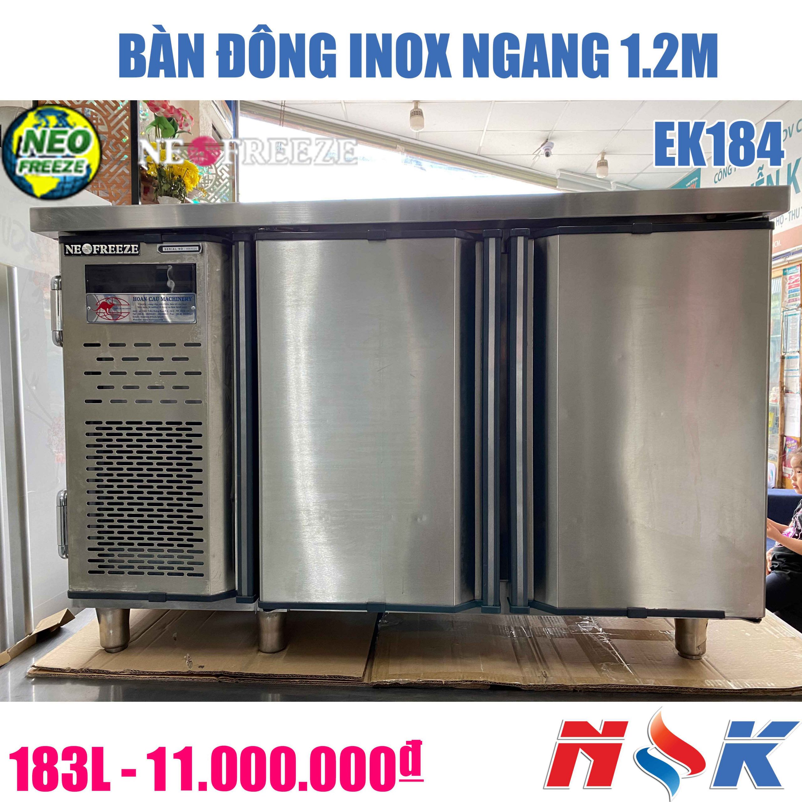 Bàn đông inox Neo Freezer EK184 1m2