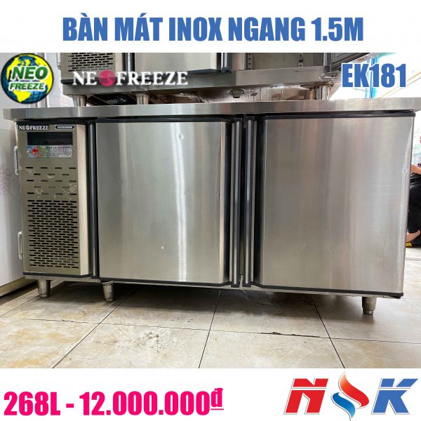 Bàn mát inox Neo Freezer EK181 1m5