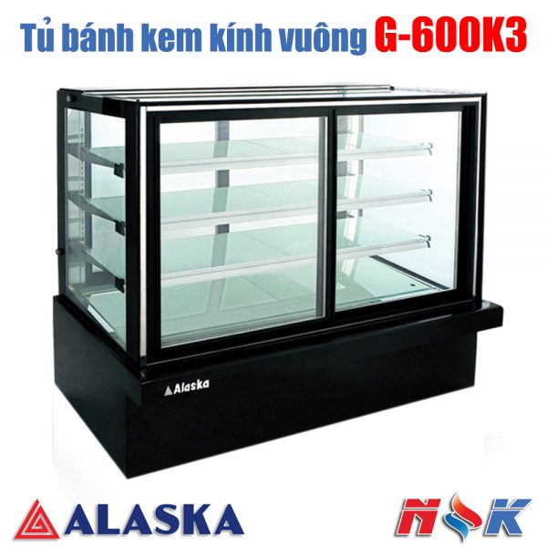 Tủ bánh kem kính vuông Alaska G-600K3