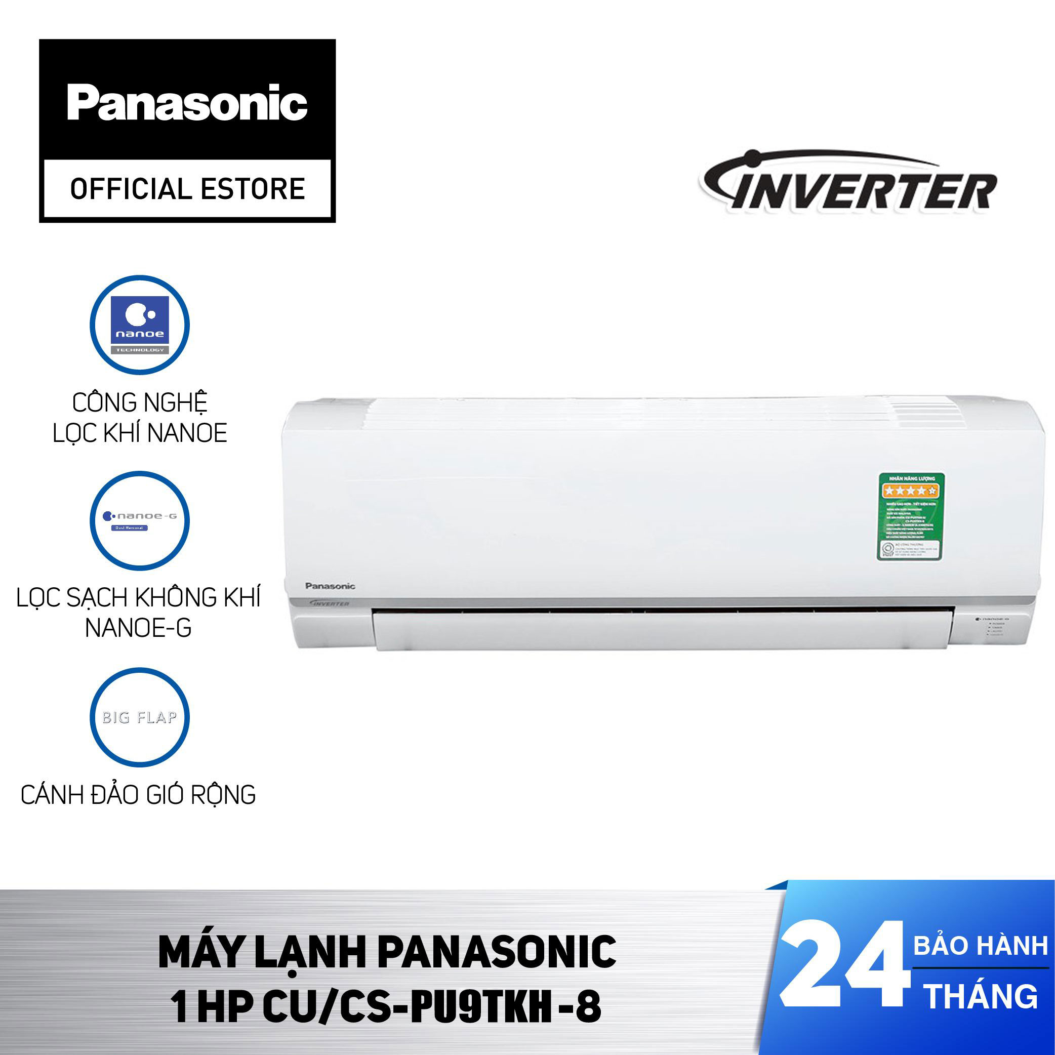 Máy lạnh Panasonic Inverter CU/CS-PU9TKH-8 1HP