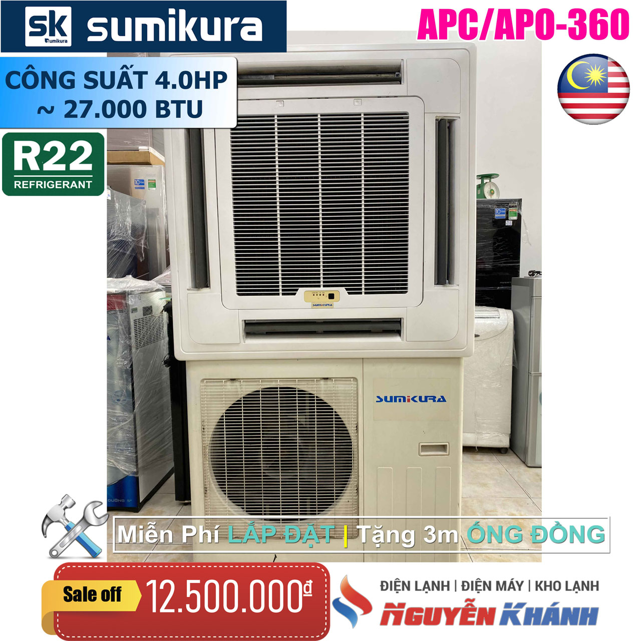 Máy lạnh âm trần Sumikura APC/APO-360 (4.0Hp)