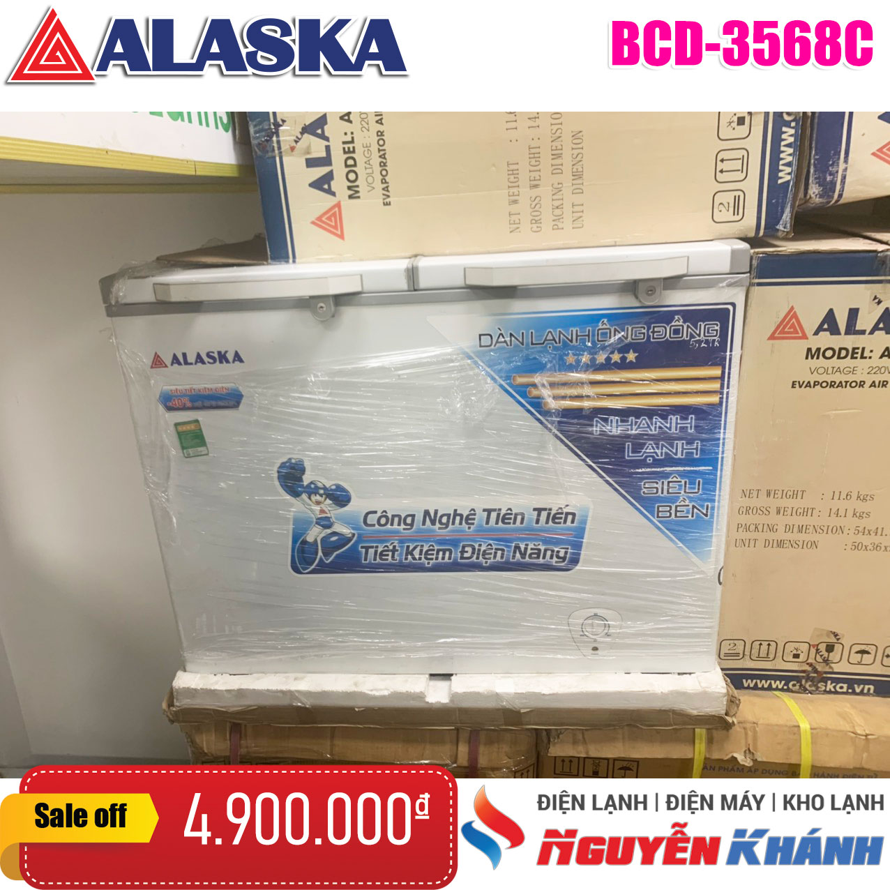 Tủ đông mát Alaska 350 lít BCD-3568C