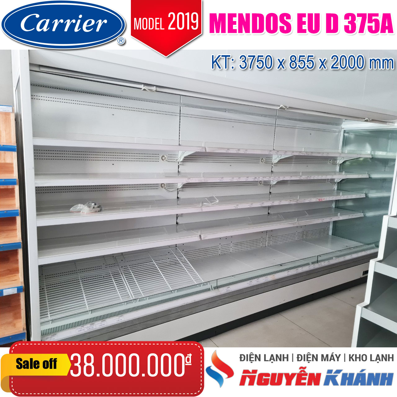 Quầy giữ lạnh trưng bày siêu thị Carrier MENDOS EU D 375A