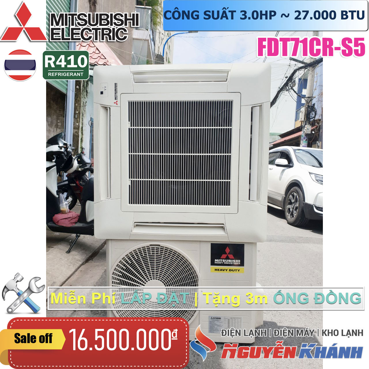 Máy lạnh âm trần Mitsubishi Heavy FDT71CR-S5 3.0Hp