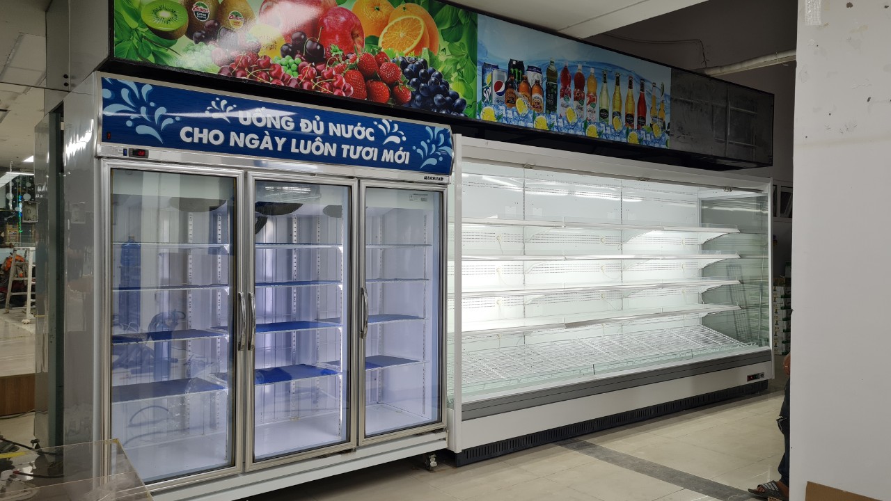 Lắp đặt tủ mát siêu thị Carrier 3.7m Quận Bình Tân